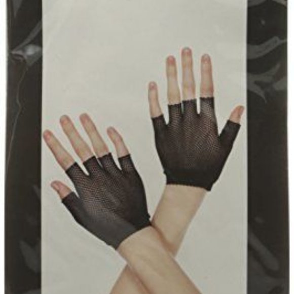 Women's Fishnet Wrist Length Hand Warmer- Black - Picture 2 of 2